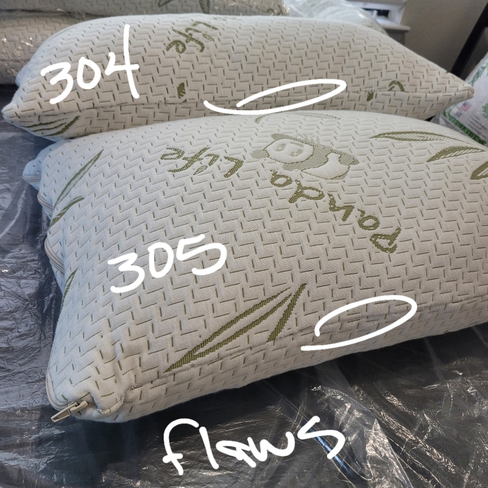 Bamboo #304 & 305 Pillows 8" Shredded Memory Foam Zip Cover Costco - Picture 10 of 14